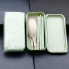 L2412 Disassembled and assembled Wheat Fragrance Spoon, Fork and Chopstick Set, Three-piece tableware set, Stainless steel fork, table fork and chopstick box Application Scenario